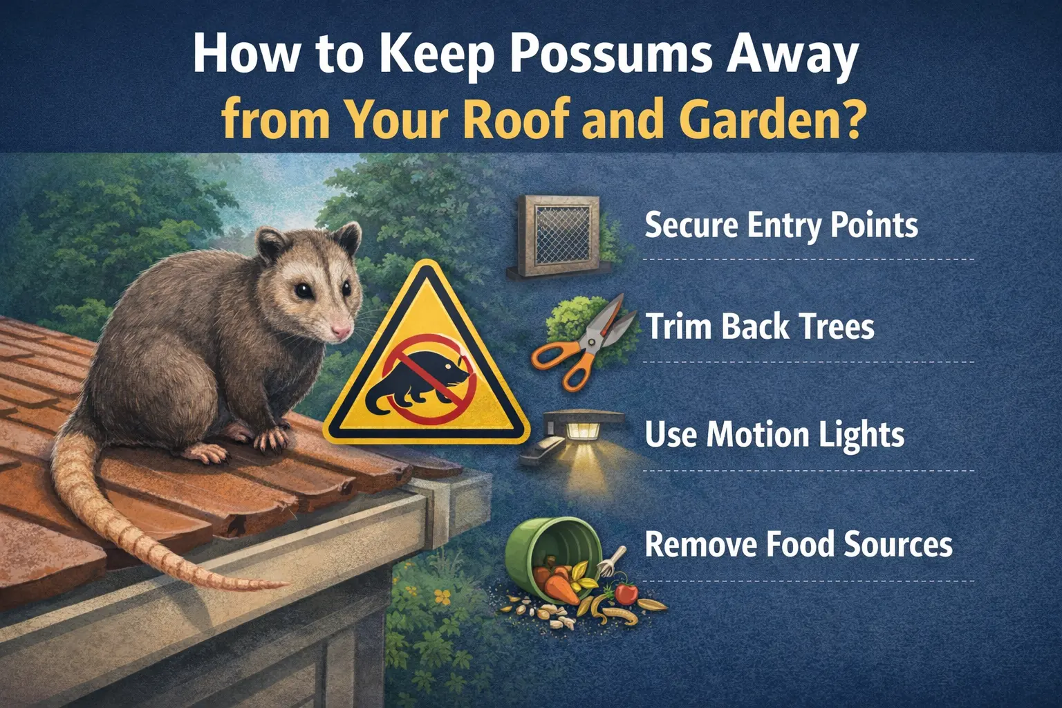 Keep Possums Away from Your Roof and Garden